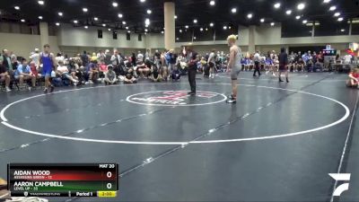 157 lbs Round 1 (32 Team) - Aidan Wood, Assassins Green vs Aaron Campbell, Level Up