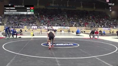 157 lbs Champ. Round 1 - Isac Perez, Whitley County vs Max Brewer, Bethlehem