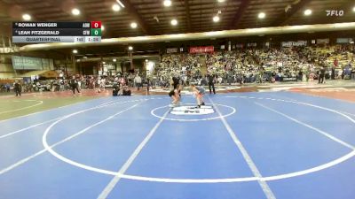 82 lbs Quarterfinal - Rowan Wenger, American Outlaws Wrestling vs Leah Fitzgerald, Central Florida Wrestling