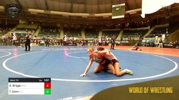73 lbs 2nd Place - Gwen Briggs, Inland Elite Wrestling Club vs Tori Conn, Illinois Valley Youth Wrestling
