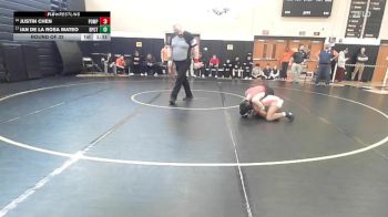 132 lbs Round Of 32 - Justin Chen, Pomperaug/Watwn/Naug vs Ian De La Rosa Mateo, Bridgeport Co-op