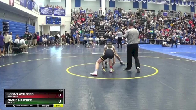 106 lbs Champ. Round 2 Logan Wolford BERKSHIRE vs Gable Majcher Yale HS