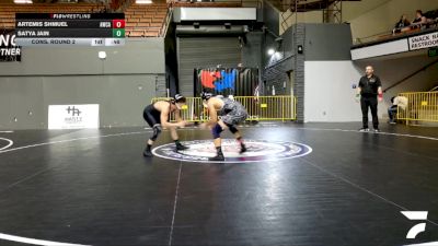 Open Men - 65 lbs Cons. Round 2 - Artemis Shmuel, Arreola Wrestling Club (AWC) vs Satya Jain