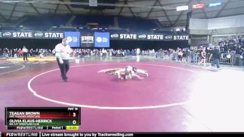 127 lbs Champ. Round 1 - Olivia Klaus-Herrick, Big Cat Wrestling Club vs Teagan Brown, Fife Thunder Wrestling