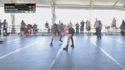 High School Boys 130 lbs Round 9 (10 Team) - Zane Shell, Mountaineer Wrecking Crew vs Brayden Webb, Bulldog Elite (Red)