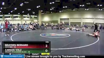 170 lbs Champ Round 1 (16 Team) - Brayden Bernard, S.E.O. Red vs Carson Volz, Indiana Smackdown Black