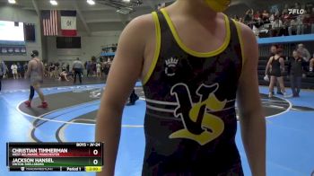 JV-24 lbs Round 2 - Jackson Hansel, Vinton-Shellsburg vs Christian Timmerman, West Delaware, Manchester