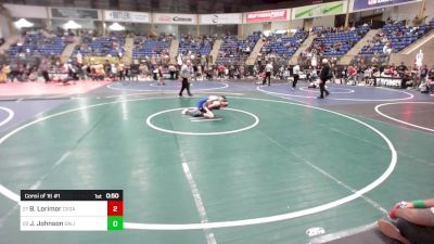 105 lbs Consi Of 16 #1 - Braxton Lorimor, Cedaredge vs Jacob Johnson, Salida Middle School