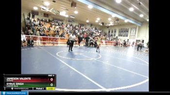 120 lbs Champ. Round 1 - Jameson Valente, Servite vs Syrus Singh, Laguna Hills
