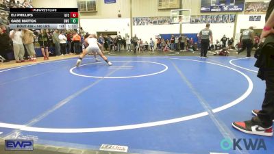 140 lbs Semifinal - Eli Phillips, Grove Takedown Club vs Gabe Mattox, Salina Wrestling Club