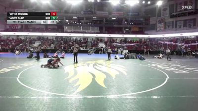 130 lbs 7th Place Match - Kyra Moore, Middleton vs Abby Diaz, Middleton