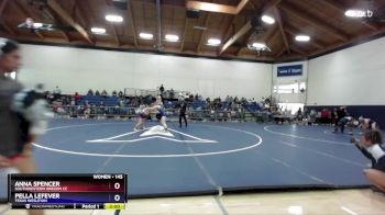 145 lbs Cons. Semi - Pella LeFever, Texas Wesleyan vs Anna Spencer, Southwestern Oregon CC