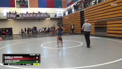 115 lbs Quarterfinal - Phiona Dehart, Hood River Valley vs Isabella Quesada, Wilsonville