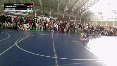 55 lbs 5th Place Match - Riley Duling, Charger Wrestling Club vs Hadlea West, Aviator Wrestling Academy