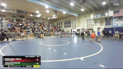 150 lbs Champ. Round 2 - Fernando Ortiz, Central East vs Vishaan Gulati, Trabuco Hills