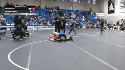 145 lbs Cons. Round 4 - Faith Bane, Unattached vs Nevaeh Smith, Allen