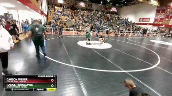 120 lbs Champ. Round 1 - Carson Weber, Lander Middle School vs Ranger Duncombe, Lincoln Middle School