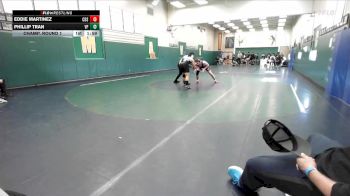 175 lbs Champ. Round 1 - Phillip Tran, Villa Park vs Eddie Martinez, Corona Del Sol