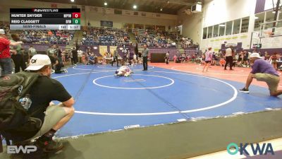 88 lbs Semifinal - Hunter Snyder, Mannford Pirate Youth Wrestling vs Reid Claggett, Bristow Elementary Wrestling Club