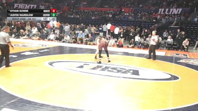 3A 157 lbs 1st Place Match - Justin Wardlow, Lockport (Twp.) vs Ethan Sonne, Chicago (Marist)