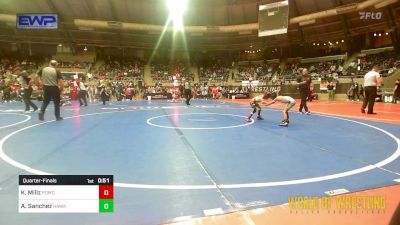 49 lbs Quarterfinal - Kaleb Millz, Pomona Elite vs Angelo Sanchez, Hawkeye WC