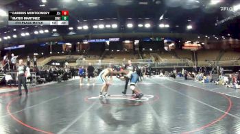 215 lbs 5th Place Match - Darrius Montgomery, Zephyrhills Christian vs Mateo Martinez, Somerset