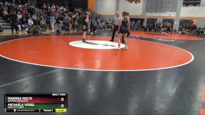 130-135 B Round 2 - Marissa Nolte, Benton Community vs Michaela Vogel, Iowa City West