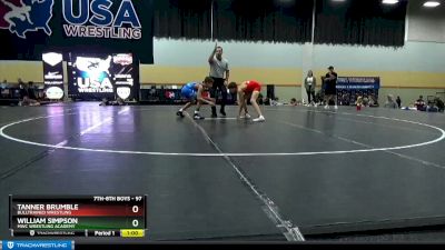 97 lbs Cons. Round 4 - William Simpson, MWC Wrestling Academy vs Tanner Brumble, BullTrained Wrestling