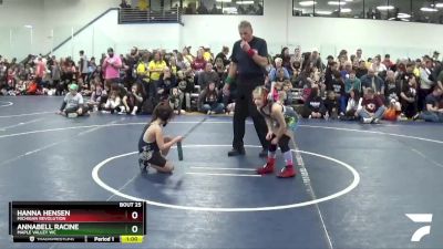 58 lbs Champ. Round 2 - Annabell Racine, Maple Valley WC vs Hanna Hensen, Michigan Revolution