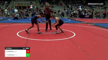 92 lbs Quarterfinal - Kelson Dobbins, Broken Arrow Wrestling Club vs Luis Childress, Tulsa Blue T Panthers