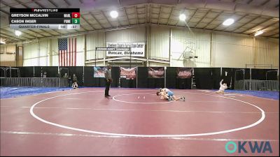 64 lbs Quarterfinal - Greyson McCalvin, Marlow Outlaws vs Cason Inger, Powerhouse Blue