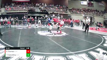 1A 113 lbs Semifinal - Trexton Spaulding, Milford vs Peyton Thomas, Milford