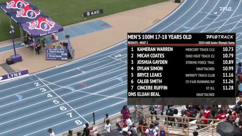 Youth Boys' 100m, Finals 3 - Age 17-18