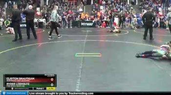 64 lbs Semifinal - Clayton Brautigam, Northwest Red Crushers vs Ryder Lodholtz, Pine River Youth WC