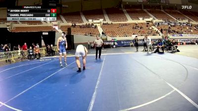 144-D2 Champ. Round 1 - Daniel Preciado, Canyon View High School vs Jayden Berry, Cienega High School