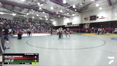 115 lbs Cons. Round 2 - Chloe Lin, Newbury Park vs Melony Rodrigues, Canyon Springs