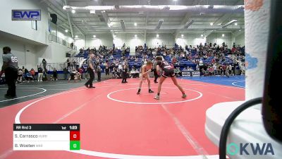 85 lbs Rr Rnd 3 - Savannah Carrasco, HURRICANE WRESTLING ACADEMY vs Brinlee Wooten, Warner Eagles Youth Wrestling