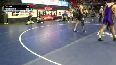 3A-175 lbs Cons. Round 5 - Eli Cox, Indianola vs Gabe Rubino, Waukee Northwest