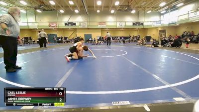 90 lbs Cons. Semi - James Drewry, Wave Wrestling Club vs Cael Leslie, ODESSA