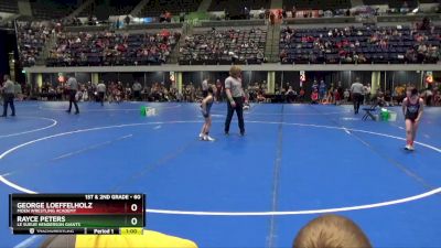 60 lbs Quarterfinal - Rayce Peters, Le Sueur Henderson Giants vs George Loeffelholz, Moen Wrestling Academy