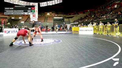 Junior Boys - 157 lbs Quarters - Richard Halvorson, Swamp Monsters Wrestling Club vs Cole Akin, Cardinal Wrestling Club