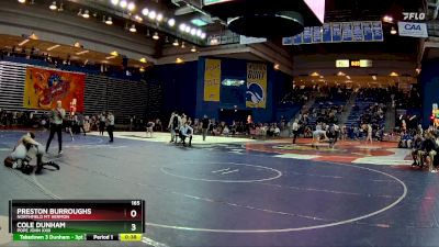 165 lbs Cons. Round 3 - Preston Burroughs, Northfield Mt Hermon vs Cole Dunham, Pope John XXIII