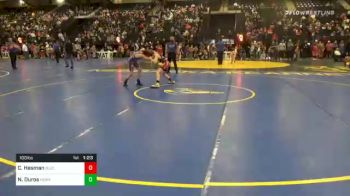 100 lbs Prelims - Caleb Hesman, Blue Hill vs Noah Duros, Nebraska Wrestling Academy