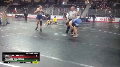 200 lbs 3rd Place Match - Krystyna Capetillo, Team Texas vs Cambree Anderson, Team North Dakota