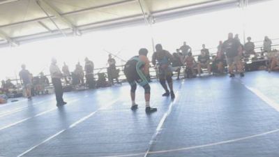 High School Boys 220 lbs Round 6 (10 Team) - Aaron Ruiz-Angel, Harrisburg Wrestling Club Gold vs Jimon Leach, Bulldog Elite (Red)