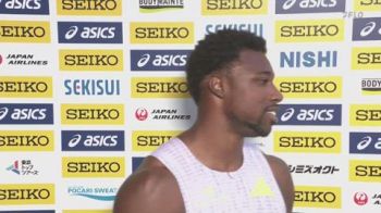 Noah Lyles after 100m Tokyo Continental Tour