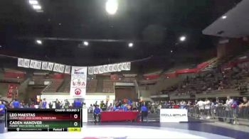 120 lbs Champ. Round 3 - Leo Maestas, Clovis West High School Wrestling vs Caden Hanover, Poway High School Wrestling