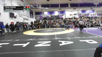 Girls 172 lbs 3rd Place Match - Sifiah Francis, Chico Girls vs Chloe Cox, Durham Girls