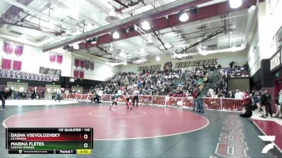 145 lbs Cons. Round 2 - Marina Fletes, Canyon Springs vs Dasha Vsevolozhsky, La Canada