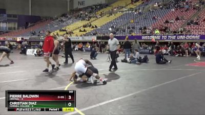 141 lbs Finals (8 Team) - Pierre Baldwin, Central vs Christian Diaz, Cornell College